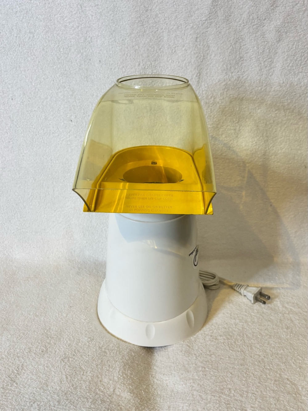 Electric Popcorn Popper with Yellow Transparent Hopper W/o Lid